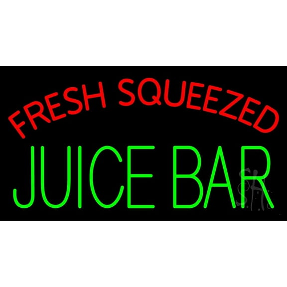 Fresh Squeezed Juice Bar LED Neon Sign 20 x 37 - inches, Black Square Cut Acrylic Backing, with Dimmer - Bright and Premium built indoor LED Neon Sign for Defence Force.