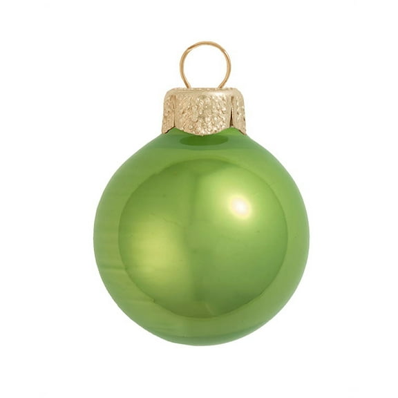 6ct Shiny Lime Green Glass Ball Christmas Ornaments 4" (100mm)