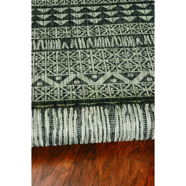 8'X11' Blue Grey Machine Woven Uv Treated Abstract Indoor Outdoor Area Rug 8'X11' Blue Grey Machine Woven Uv Treated Abstract Indoor Outdoor Area Rug