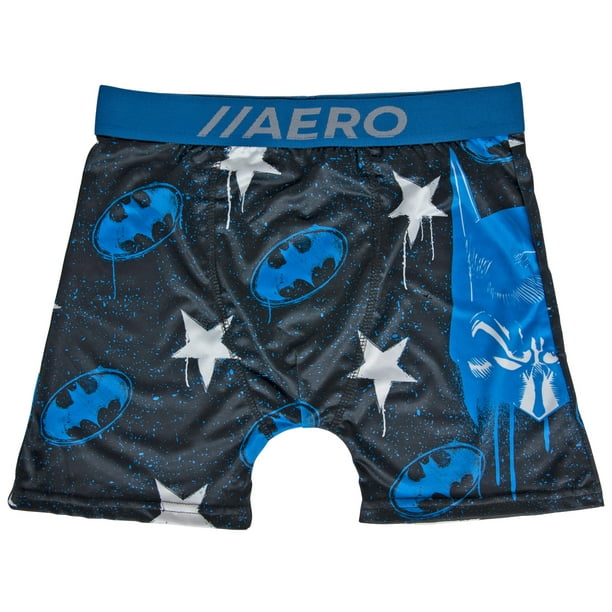 DC Comics Batman Cowl Symbols and Stars Aero Boxer Briefs Underwear-Medium  (32-34) 