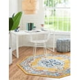 thumbnail image 4 of Unique Loom Parker Collection Area Rug - Merakli (5' Octagon Yellow/Brown), 4 of 11