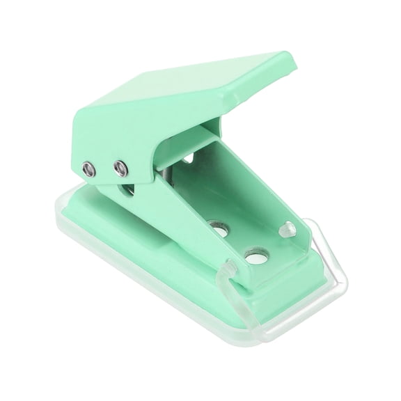 Uxcell 1/4" Single Hole Punch, Mini Portable Small Hole Puncher 6 Sheet Punch Capacity Metal Paper Puncher for Tag DIY Craft Scrapbook Ticket, Green