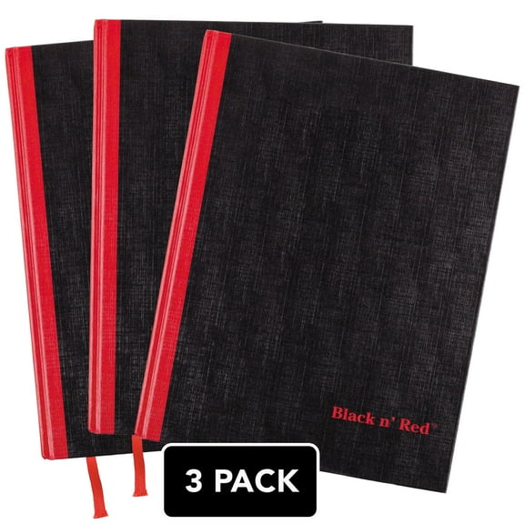 Black n' Red, JDK400123487, Casebound Hardcover Notebook 3-pack, 3 / Pack