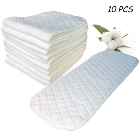 10Pcs Reusable Newborn Baby Cotton Blend Cloth Diaper Newborn Soft Nappy Liners Inserts 3