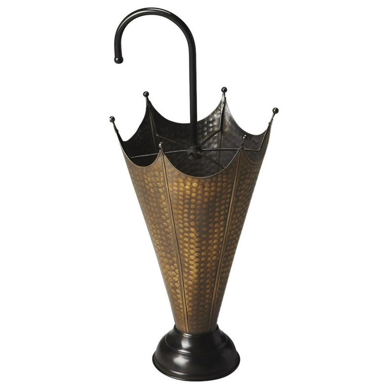 【送料無料】Industrial Vintage Umbrella Stand Butler Specialty Poppins Antique Brass Umbrella Stand