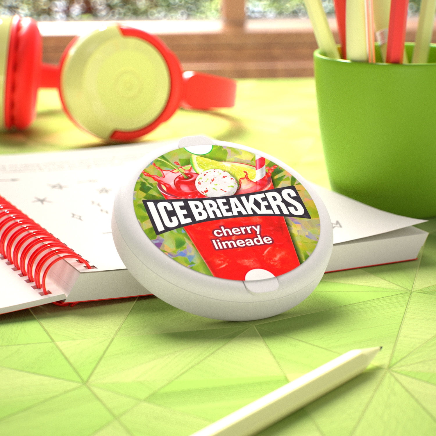Ice Breakers Cherry Limeade Sugar Free Mints, Tin 1.5 oz