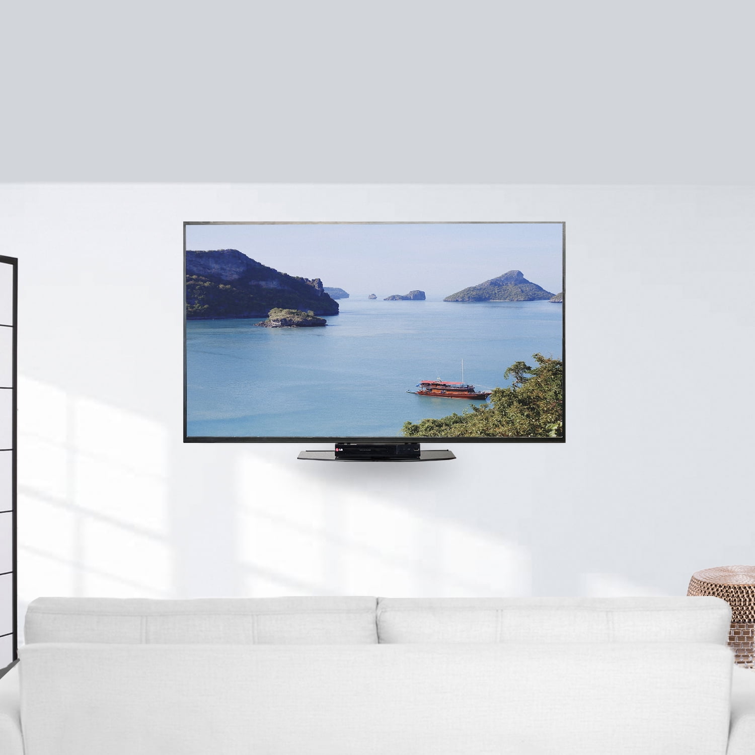 VIVO Under or Above VESA TV Wall Mount Shelving Bracket AV Component Glass Shelf
