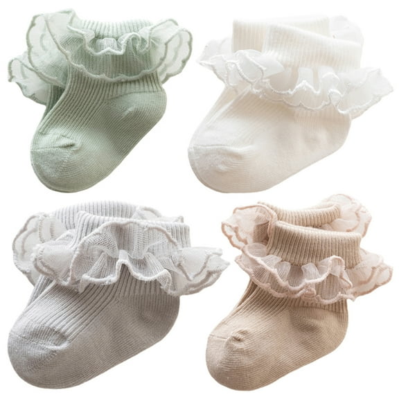 Baby Sweetie Toddler Baby Girls Lace Socks Ruffles Sweet Anti-Skid Princess Socks Cute Kids Socks 0-2 Years