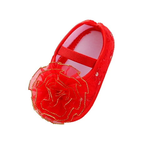 

yinguo little child shoes soft sole toddler shoes cute flowers princess shoes red 13