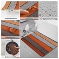 thumbnail image 6 of Orange Wooden Bath Mat 3 Piece Bathroom Rug Set, Grey Stripe Gradient Country Rustic Grain Non Slip Bath Rug Contour Mat and Toilet Lid Cover, Absorbent Shower Mats Soft Bath Rugs and Mats Sets, 6 of 8
