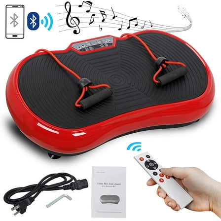 ZENY Vibration Plate Exercise Machine Bluetooth Adjustable Vibration Speed, Red