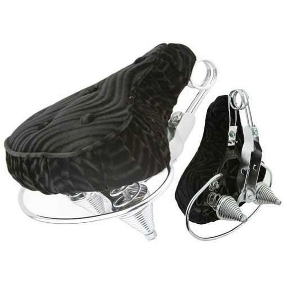 Beach Cruisers Saddle Velour Black.bicycle seat, bicycle part, beach cruiser seat, chopper fixie, road, mountain bike seat