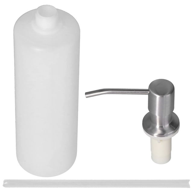 Botella de jabón para fregadero, dispensador de jabón para fregadero, dispensador de loción inoxidable, contenedor de jabón, funcionamiento suave Jadeshay A