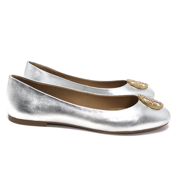 Tory Burch Womenās Benton Ballet Flat (Silver / Gold)