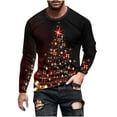 thumbnail image 2 of Blusas y camisas de manga larga con cuello redondo para hombre, blusas casuales de cuello redondo y manga larga, camisetas estampadas, blusas para hombre, 2 of 5