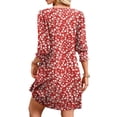 thumbnail image 6 of WIHOLL Flowy Dresses for Women Cute Floral Print 3/4 Length Sleeve Midi Dress Lightweight Casual Beach Vacation Sundresses with Pockets, 6 of 9