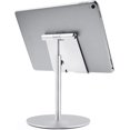 thumbnail image 1 of Support de Tablette, Grande Taille & Hauteur Réglable Support en Aluminium, Rotation 360° Support de Téléphone Tablette pour iPhone, iPad, Samsung Tab, Kindle (4-13 Pouces) (SilCPDD er) Argent, 1 of 7