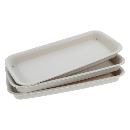 Hemoton 3pcs Plastic Rectangular Plant Pot Trays For Indoor And Outdoor Plants Flower Pot Drip Trays Reusable Flowerpot Saucers For Office Living Room