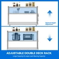 thumbnail image 3 of Dextrus 48" x 12" Double Overshelf Adjustable Double-Tier Stainless Steel with Hooks,NSF Certified for Kitchen,Restaurant,and Workshop Prep Tables, 3 of 5