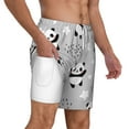 thumbnail image 2 of Kdxio Pandasbetween Clouds And Stars Print Men'S Swim Trunks With Compression Liner 7 Inch Inseam Quick Dry Swim Shorts, 2 of 7