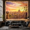 thumbnail image 6 of European City Skyline in Golden Sunset with Cathedral Dome Romantic Vintage for Home Lovers Cityscape Wall Art Housewarming Gift Tapestry Wall Hanging for Bedroom and Living Room, 6 of 7
