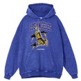 thumbnail image 3 of Sudadera con capucha de estilo retro desgastado con diseño de jugador de baloncesto de Los Ángeles y esqueleto para hombre, estilo hip hop, 100 % algodón, para otoño, 3 of 5