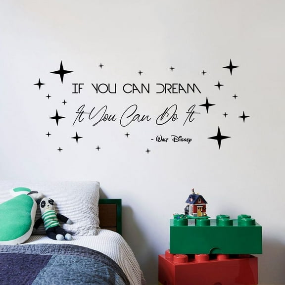 If You Can Dream It Stars Quote Positive Life Inspiration Motivation Quotes Saying Wall Art Sticker Designs Vinyl Stickers For Home House Walls Rooms Windows Bedroom Decoration Size (35x40 inch)