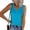 Blue, variant on QUINDOS Womens Tank Tops Plus Size Summer Brown Ribbed Striped Round Neck Button Elastic Tank Tops Camisoles for Women