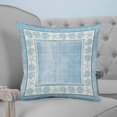 thumbnail image 4 of 16x16 Pillow Covers Set of 2, Light Blue Beach Coastal Square Throw Pillow Covers for Couch/Sofa/Living Room, Summer Nautical Starfish Shell Coral Vintage Decorative Soft Pillowcases for Couch, 4 of 7