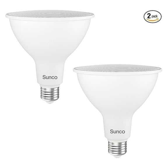 Sunco Outdoor Flood Light Bulbs, PAR38 LED Flood Lights Waterproof, 1800 LM, 15W (150W Equivalent), 5000K Daylight, Dimmable, E26 Base, Wet Rated UL 2 Pack.
