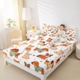 thumbnail image 3 of Manfei Cartoon Pet Bed Sheets, Sweater Dog Full Size Sheets, White Brown, 4-Piece, 1 Flat Sheet, 1 Fitted Sheet and 2 Pillowcases, 3 of 6