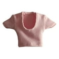 thumbnail image 3 of Camisa de figura femenina de 6 pulgadas, ropa de figura femenina, decoración de muñecas, accesorios de disfraz coleccionables, ropa de muñeca suave, Rosa, 3 of 8