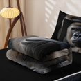 thumbnail image 5 of Erosebridal Gorilla Print Zipper Twin Comforter Sets with Fitted Sheet and 2 Pillowcases,Wild Jungle Animal Zipper Bedding Set For Boys,Black Reversible,4-Piece, 5 of 7