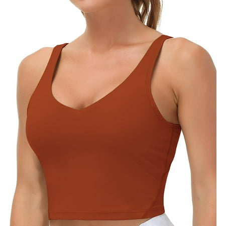 

Women Longline Sports Bra Wirefree Padded Medium Support Yoga Bras Gym Running Workout Tank Tops