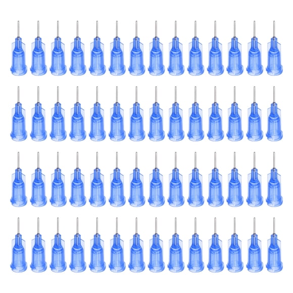 Uxcell Blunt Tip Dispensing Needle for Liquid Glue Gun, 22G 1/4", 100 Pcs (Blue)