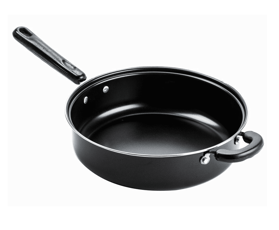Chef's Deep Carbon Steel Non Stick Chicken Fryer Saute Pan With Glass