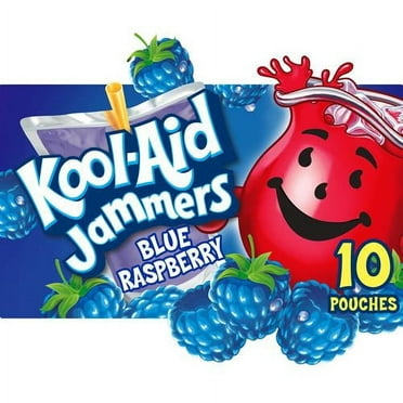 Kool-Aid Jammers Blue Raspberry Flavored 0% Juice Drink, 10 Ct Box, 6 Fl Oz Pouches - Pack of 2