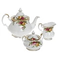 thumbnail image 1 of Royal Albert Old Country Roses 3-Piece Tea Set, Mostly White with Multicolored Floral Print, 1 of 4