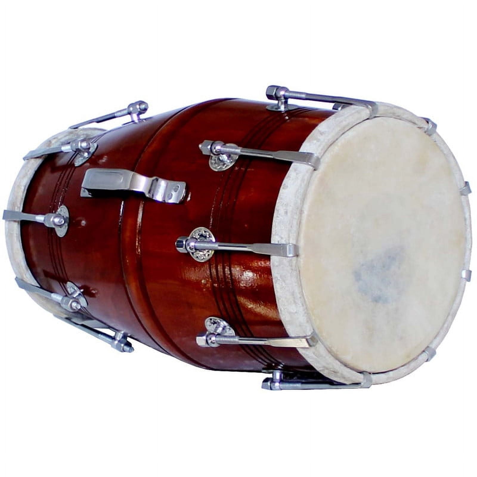 SHREYAS Handmade Wood Drum Dholak SR Brown Indian Folk Musical Instrument for any Age Group