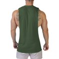 thumbnail image 3 of Difdany Men's Cut Off Shirts Muscular Cut Open Sides Bodybuilding Tank Top Gym Workout T-Shirt Army Green L, 3 of 8