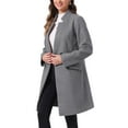 thumbnail image 4 of INSPIRE CHIC Women Vintage Belted Coat for Women's Stand Collar Winter Outwear Coats XS Grey, 4 of 6