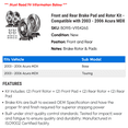 thumbnail image 2 of Front and Rear Brake Pad and Rotor Kit - Compatible with 2003 - 2006 Acura MDX 2004 2005, 2 of 2