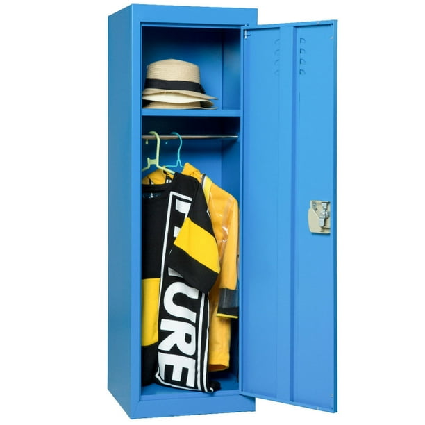 Ailsa 48 Kids Metal Storage Locker Cabinet Locker Storage Cabinet Single Tier Metal Locker Anti Rust Moisture Proof Mildewproof Safe Storage With Lock For Home School Blue Walmart Com Walmart Com