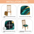 thumbnail image 4 of Teal Gold Marble Seat Covers for Dining Room Chairs Set Of 6,Stretch Printed Washable Chair Seat Cover with Elastic Ties and Button,Removable Waterproof Couch Cushion Covers, 4 of 6
