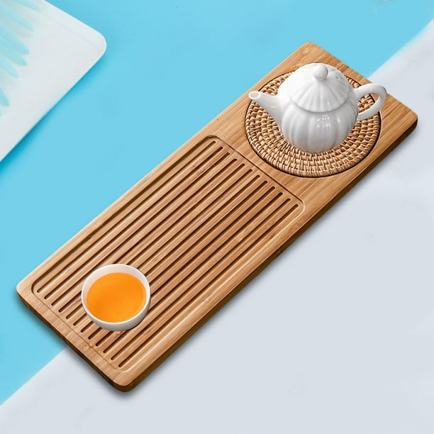 AMLESO Plateau De Service Rectangulaire En Bois De Bambou Plateau De Service Japonais Pour Th M Nager Bois L