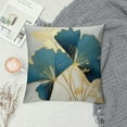 thumbnail image 2 of COMIO Throw Pillow Cover Green Plant Leaves Teal Pillow Cushion Cover Turquoise Ginkgo Leaf Cushion Case, Great for Sofa, Bedroom, Yard, Living Room Decor, 2 of 5