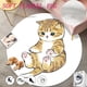 thumbnail image 2 of Alfombra redonda de franela para dormitorio de niños, tapete antideslizante, suave, bonito, dibujos animados, Gato Kawaii, decoración de habitación infantil Fivean unisex, 2 of 2