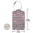 thumbnail image 2 of Rocae Flamingos for Leather Luggage Baggage Tags ID Label Privacy Cover ID Label with Stainless Steel Loop and Address Card, 2 of 5