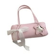 thumbnail image 4 of Bolso de axila, cartera, monedero, multifunción, moderno, con asa superior y colgante de lazo. Rosa, 4 of 9
