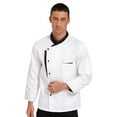 thumbnail image 1 of zdhoor Adult Unisex Men Long Sleeve Chef Coat Jacket Kitchen Cooking Uniforms Hotel Restaurant White M, 1 of 6